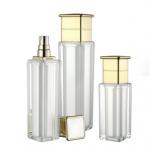 Pearl White Lotion Cosmetic Pump Bottle Square 80ml 120ml Leak Proof With Cap for sale
