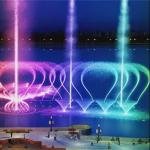 Seafountain rainbow straight spray cross swing park music fountain for sale