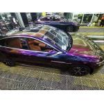 Heatproof Stretchable Glossy Purple Car Wrap , Weatherproof Chrome Rainbow Vinyl for sale