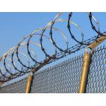Zinc Coated Galvanized Steel Chain Link Fence Application With Razor Barbed Wire for sale