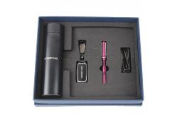 China Custom A5 PU Leather Power Bank Notebook Thermos Mug Pen Keychain Set supplier