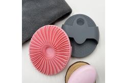 China Customized Logo Ellipse Pink Massager Brush Scalp Brush Silicone Back Bath Brushes Scrubbers supplier