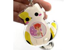 China Custom Print Personalized Eco-friendly Plastic Double Printing Clear Epoxy Glitter Acrylic Keychain supplier