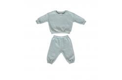 China Custom Fleeced Cotton Crew Neck Pullover Sweatsuit 2PCS For Mommy And Me supplier