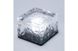 China Frosted Glass Solar Powered Decking Lights Buried Ice Cube Solar Garden Lights supplier