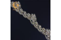 China OEM Knitted Custom 3D Flower Lace Trim Embroidery Soft Mesh With Beads supplier