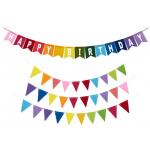 Assembled Rainbow 3mm Felt Holiday Decorations Happy Birthday Banner for sale