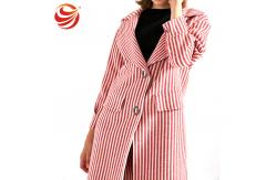 China Long Big Lapel Women's Casual Winter Coats , Woolen Overcoat For Ladies supplier