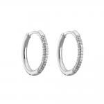 Crystal 925 Sterling Silver Jewelry Hoop Huggie Earrings Unisex for sale
