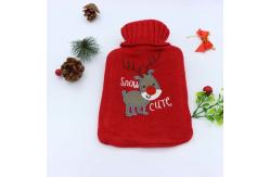China Cover Reusable 1000ml Red Rubber Hot Water Bottle Thickened supplier