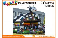 China Large Inflatable Bouncer Slide / 0.55mm PVC Tarpaulin Inflatable Cow Bouncer supplier