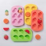4 Pack Fruit Shaped Silicone Mold Pineapple Lemon Watermelon Strawberry Chocolate Candy Baking Mould 3D Summer Fruit Ice Mold For DIY Jelly Fondant Soap Gummy Cake Cupcake Topper Decoration for sale