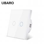 2gang White Glass Switches 5W - 150W Led Touch Switch Tempered Glass Panel