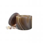 Etched Agate Jar Peach Druzy Agate Agate Tube Jar for sale