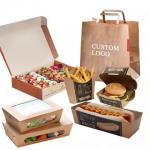 Custom Eco-Friendly Kraft Burger Box for Customer's Specific Requirement Fast Food Takeaway Packaging for sale