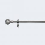 Single Electroplated Curtain Rods Set With Iron Bracket 25MM Finials