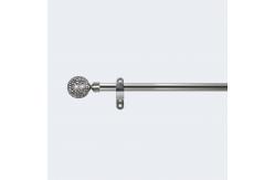 China Single Electroplated Curtain Rods Set With Iron Bracket 25MM Finials supplier
