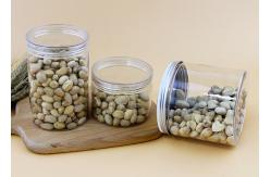 China 500ml Clear PET Plastic Candy Jars With Aluminum Lids And Screw Caps supplier