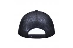 China Structured 5 Panel Trucker Cap Embroidered Debossed Metal Badge Eyelets supplier
