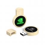 LED Engraving Logo Wooden USB Flash Drive USB2.0/3.0 Interface Type Natural Wood for sale