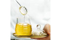 China Borosilicate Glass Honey Jar With Dripper Heat Resistant Eco Friendly supplier