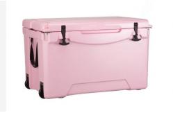 China 75L Wheeled Rotomolded Cooler Box , Insulated Ice Box With PU Insulation supplier