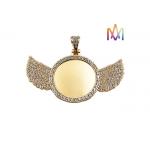 Antifatigue Rustproof Round DIY Jewelry Charms With Wings for sale