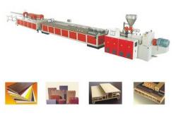 China PP PE PVC WPC Profile Production Line With Double Screw Extruder supplier