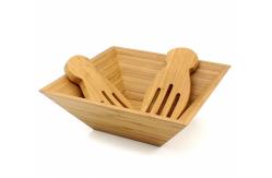 China Recycled Bamboo Salad Set Best Smooth Surface For Serving Salad / Pasta / Soup supplier