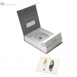 Facial Cleanser Flap Lid Packaging Box , Gray Magnetic Cosmetics Paper Box With Flocking Tray for sale