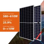 580W 585W Rooftop Solar Panel 600W 605W 610W 615W Warehouse Full Black Solar Panel for sale