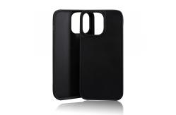 China Matt Groove TPU PC Phone Case Inlay Leather Wood Shockproof For IPhone supplier
