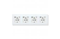 China 3500W Electrical Wall Socket European Standard Tempered Glass Panel Usb Wall Socket supplier