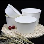 30oz Fast Food Storage Disposable Food Lunch Package White Paper Bowl Cup With Plastic Lid for sale