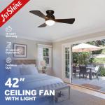 RoHS 42inch Color Changing Modern Fan Ceiling Lights With 3 MDF Blades for sale