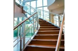 China Rust-Proof Stainless Steel Handrails with Round Plate Cover for Glass Balustrades supplier