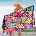 Digital Printing Square Personalized Beach Towel Customizable Design for sale