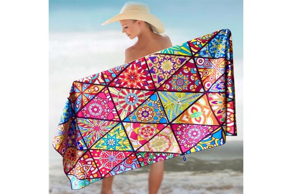 Digital Printing Square Personalized Beach Towel Customizable Design