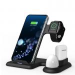 Desktop 4 In 1 15W Multi Function Wireless Charger Night Light Station for sale