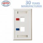 Telecommunication 2 Port Faceplate Prevent Dust High Strength Resistance for sale