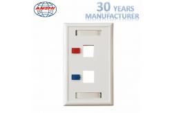 China Telecommunication 2 Port Faceplate Prevent Dust High Strength Resistance supplier