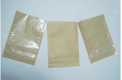 China Clear Front Brown Kraft Paper Three Side Seal Bag For Cookies Packaging supplier
