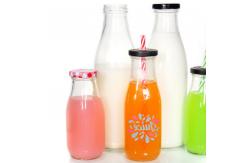 China Glass Sauce 200ml 250ml Juice Milk Bottle With Screw Lid ODM supplier