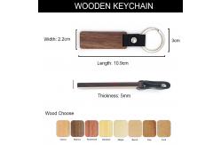 China Customizable Leather Wood Keychains Engraving - Walnut Beech Wood supplier