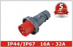 China 3 Phase16A 32A Industrial Plugs And Socket In Pin And Sleeve Connectors supplier