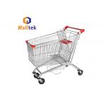 210L Supermarket Shopping Trolley Cart With 4 Wheel