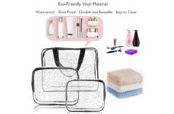 China Waterproof Zippered 6 Pack Clear PVC Toiletry Bag With Handle supplier