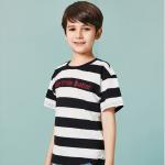 China Two-tone Texture T-Shirt Kids' Clothes Short Sleeve Cotton Boys Clothing manufacturer