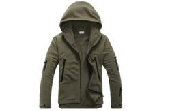 China Custom Winter Mens Polar Fleece Jacket With Hood 100% Polyester Windproof supplier