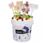 Custom IML Print Logo 1L Round Plastic Bucket for Yogurt Chocolate Spread and Sauces for sale